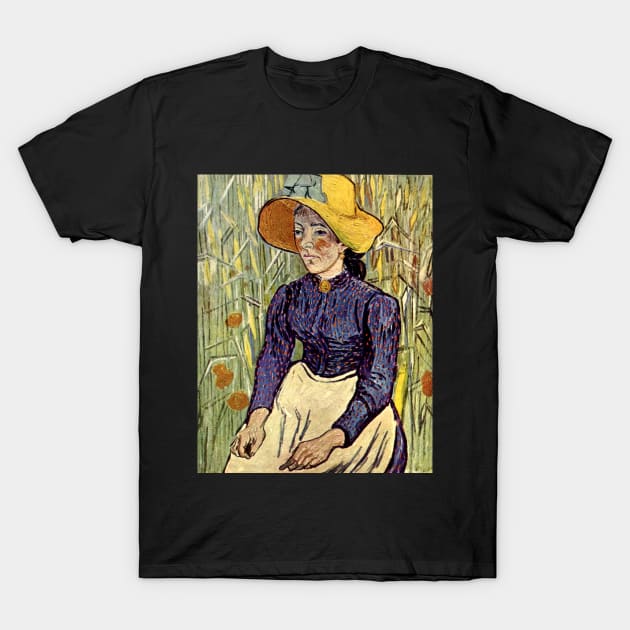 Vincent van Gogh - Peasant Woman Against a Background of Wheat T-Shirt by GoshaDron